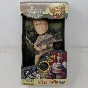 NIB The Crocodile Hunter Talking Bobblehead Steve Irwin Figure TV Show Host 2000